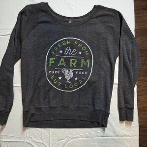 Farm Fresh Wide Neck Sweatshirt LAT Womens Medium
